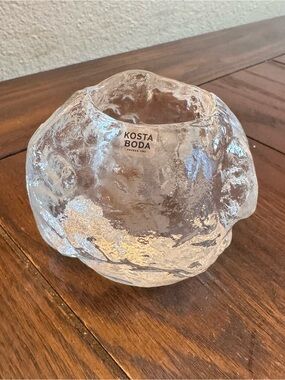 VTG KOSTA BODA Crystal Glass Snowball Votive Candle Holder Ann Warff SWEDEN Ball